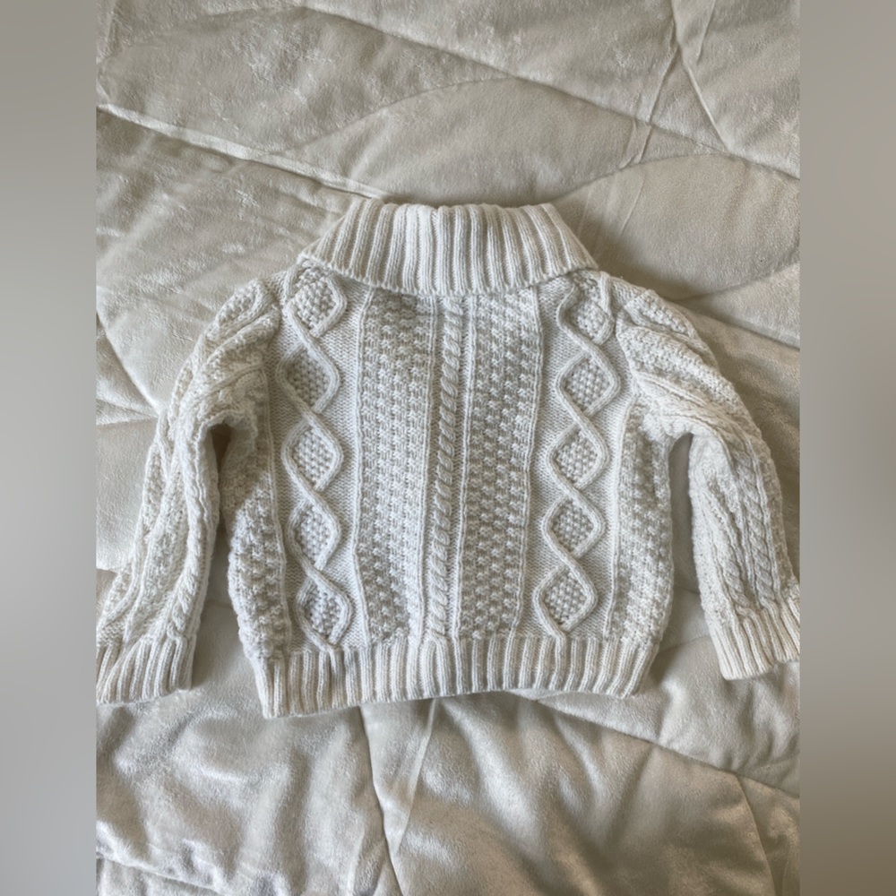 Janie and Jack Cream Cable Knit Cardigan Sweater - Picture 5 of 7